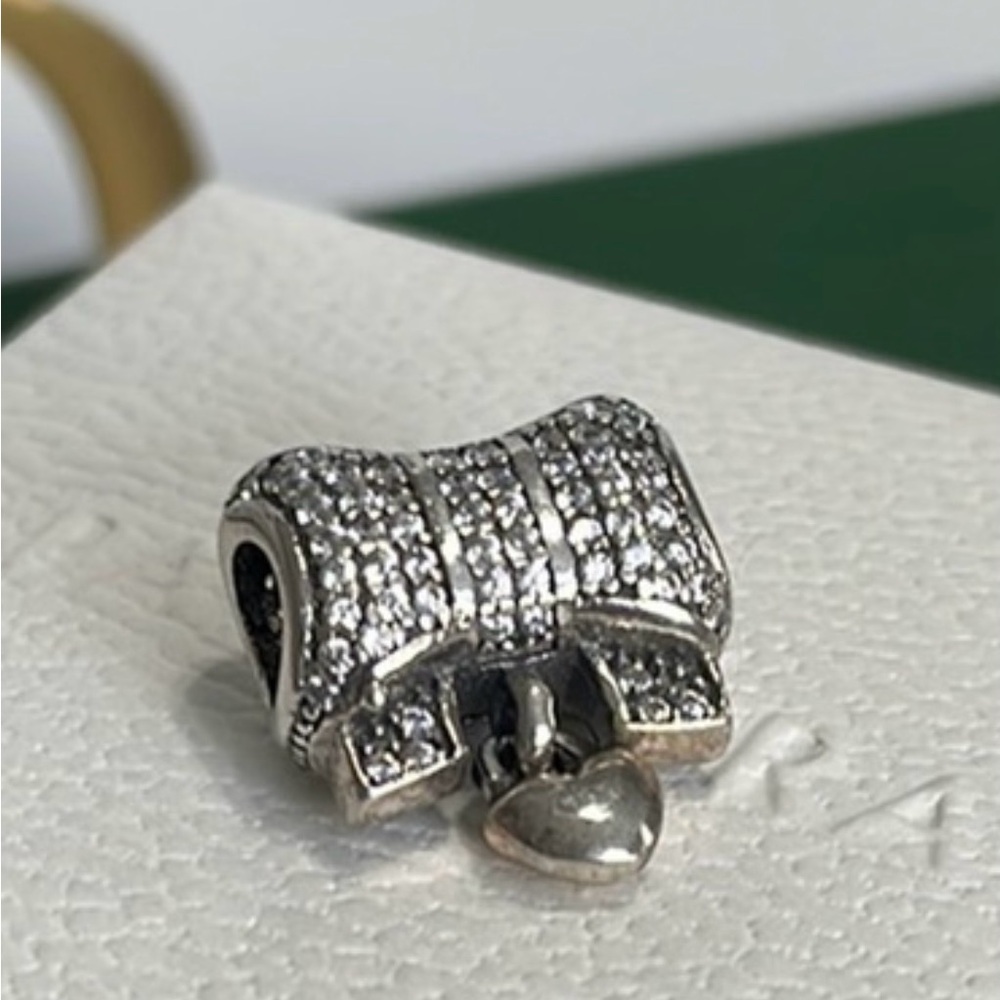 Pandora Elegant Silver CZ Bow Charm